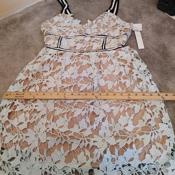 Design Lab Size Large L Ice Blue Lace Nude Detailing NWT NEW Dress Preppy Weddin - Picture 11 of 12